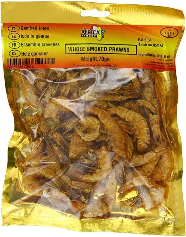 Africa’s Finest Whole Smoked Prawns 70g