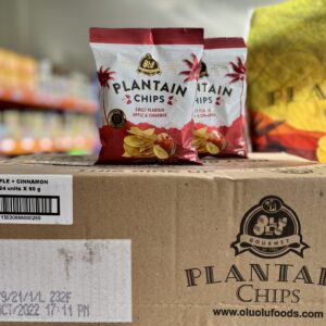 Olu Olu Plantain Chips – Sweet Plantain | Apple & Cinnamon 60g x 24 Pack