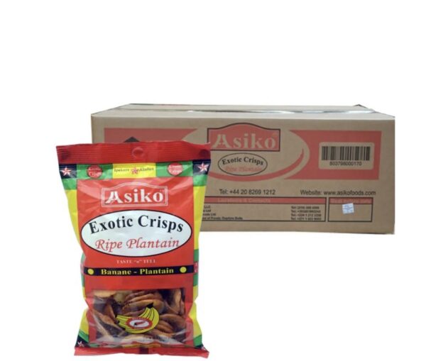 Asiko Ripe Plantain Chips Red 30 x 75g