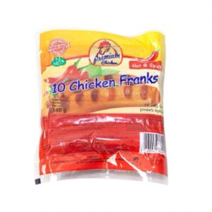 Chicken Franks Hot & Spice Sausage (x10) 340g