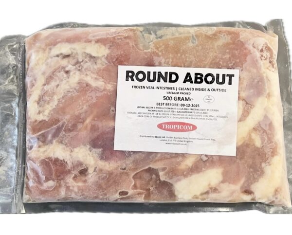 Frozen Roundabout 500g (Cleaned Veal Intestine)